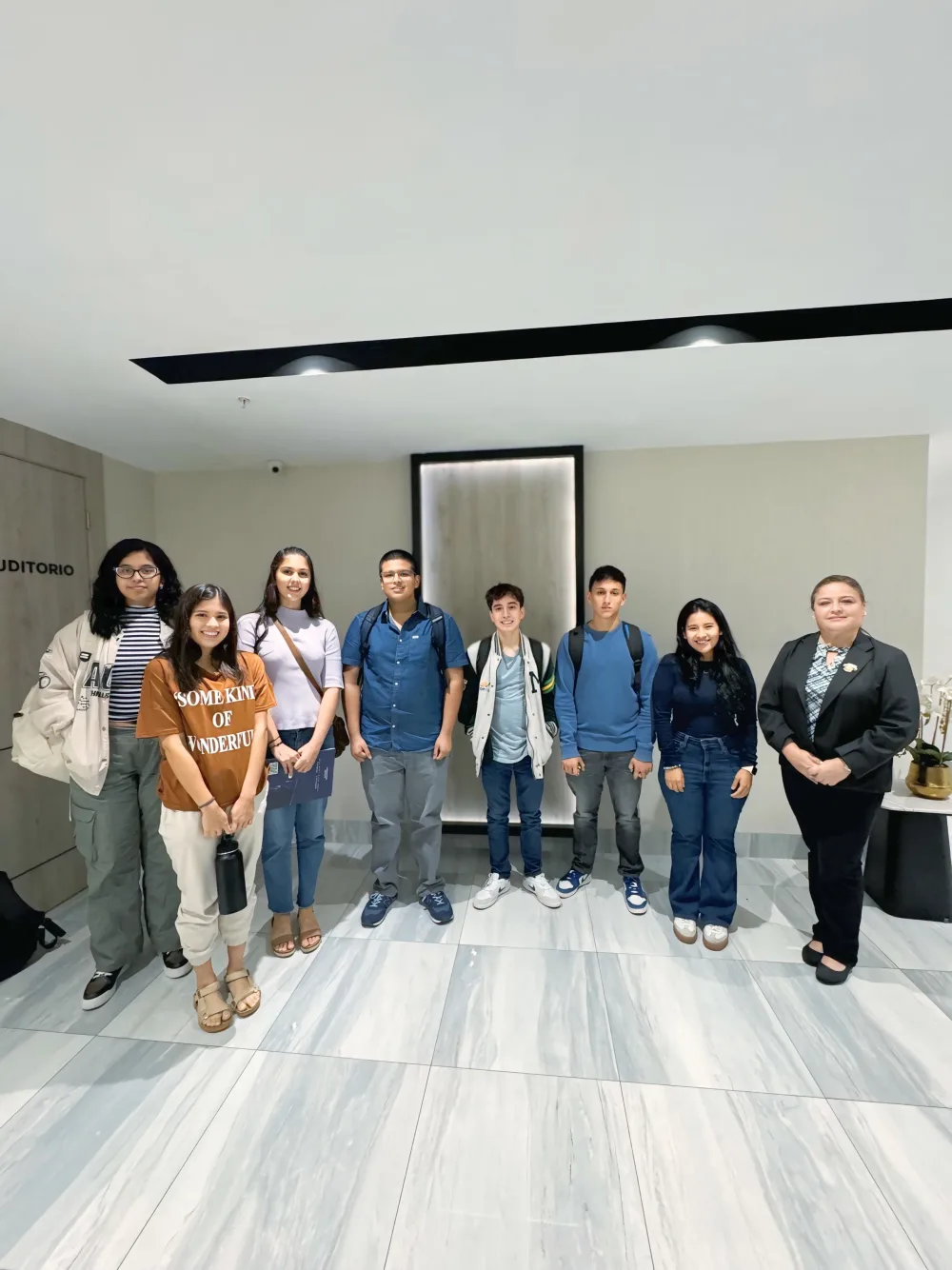 Students on an academic visit with their advisor