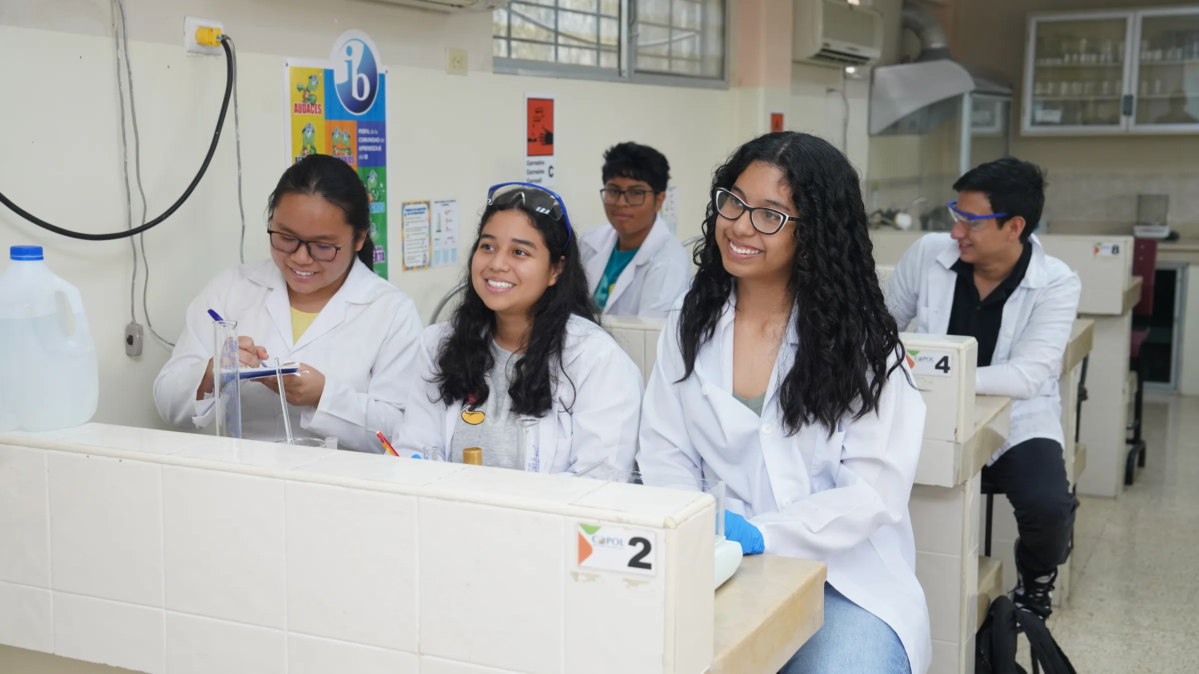 Students in the chemistry lab