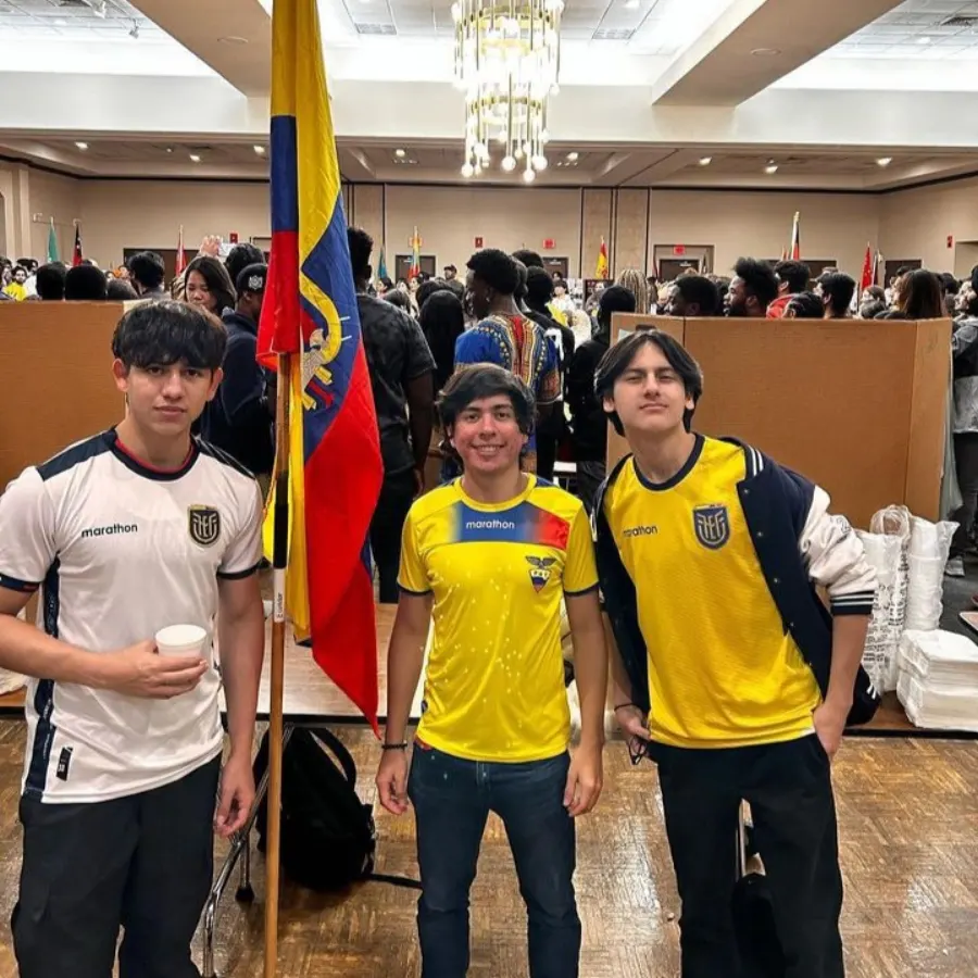 Ecuadorian students at an international event on campus
